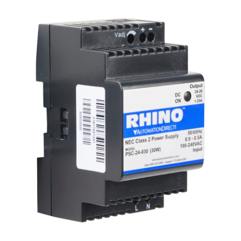 Switching Power Supply, 24 VDC At 1.25A/30W, 120/240 VAC Nominal Input, 1-Phase, Enclosed