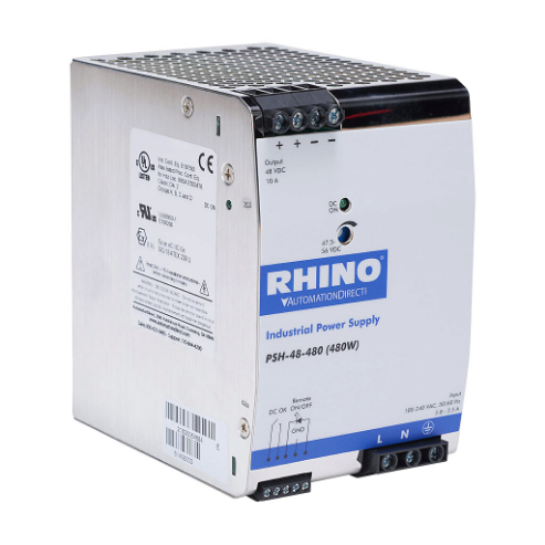 Switching Power Supply, 48 VDC At 10A/480W, 120/240 VAC Nominal Input, 1-Phase, Enclosed