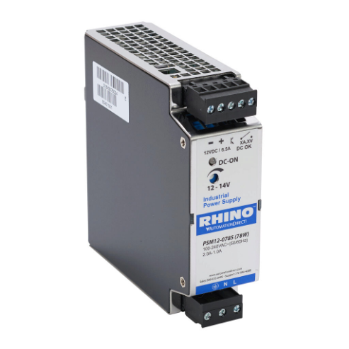 Switching Power Supply, 12 VDC At 6.5A/78W, 120/240 VAC Nominal Input, 1-Phase, Enclosed