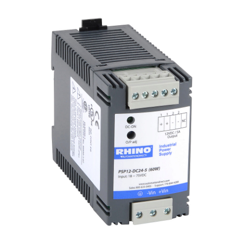 DC To DC Converter, 18-75 VDC Input, 12 VDC Output, 5A, 60W, Plastic Housing