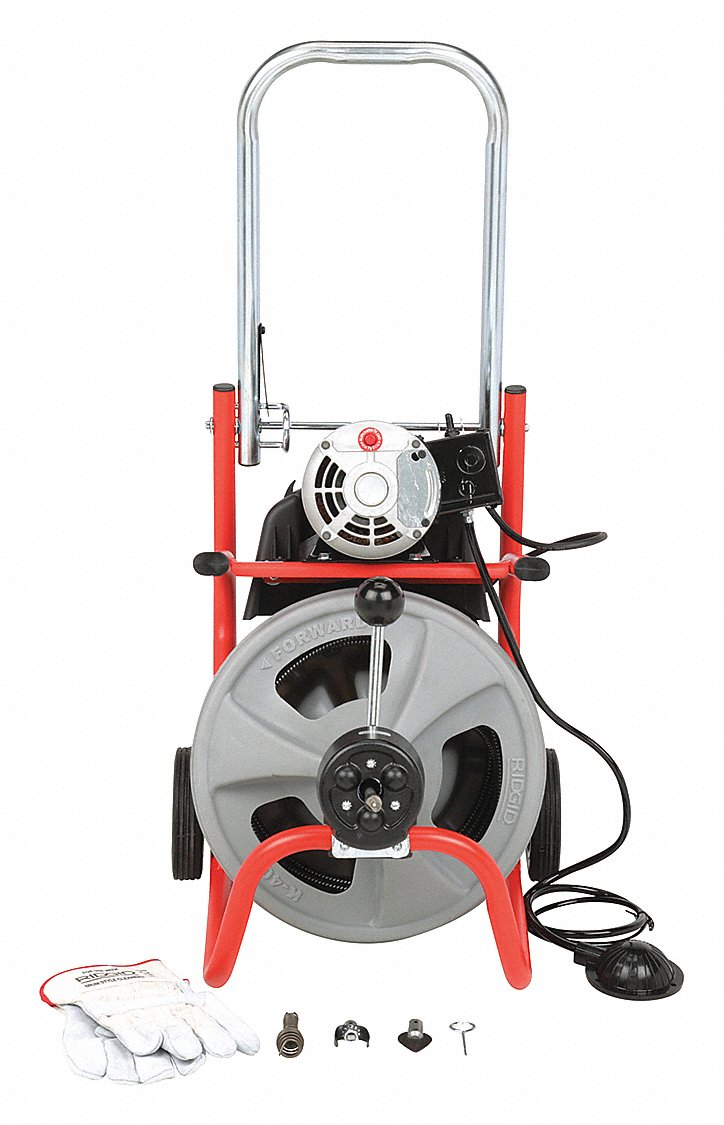 100 ft Corded Drain Cleaning Machine, 115V AC