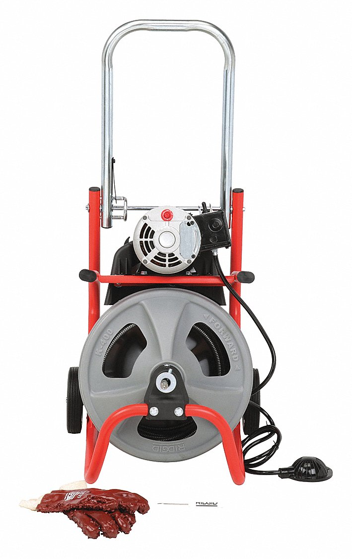 100 ft Corded Drain Cleaning Machine, 115V AC
