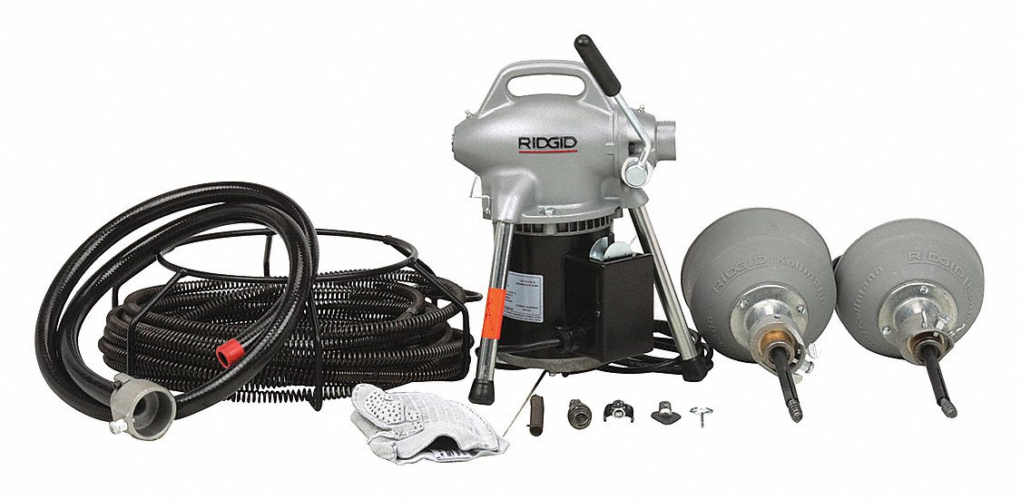100 ft Corded Drain Cleaning Machine, 115V AC