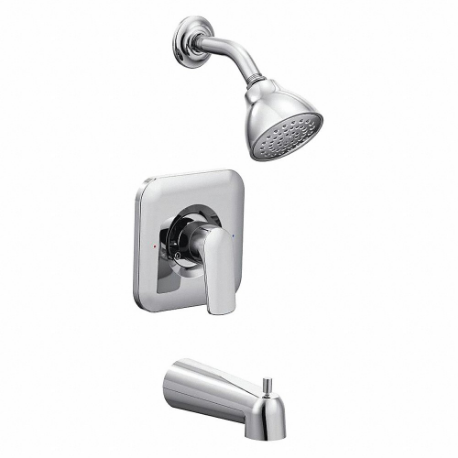 RIZON T2813 Tub and Shower Trim Kit, Moen, Rizon Posi-Temp T2813, Single Function, Chrome Finish, Bulb | CT9BZU 494L85