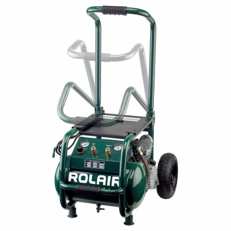 ROLAIR VT25BIG Portable Air Compressor, Oil Lubricated, 5.3 Gal, Hot Dog, 2 Hp, 6.5 Cfm, 120V AC | CT9DLP 26JY36