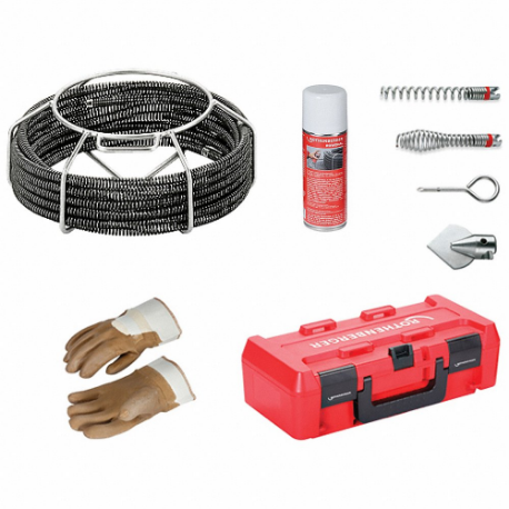 Drain Cleaning Set, 2 Augers, 1 Cutters, Use With R600, 5/8 Inch Connection, Spade Cutter
