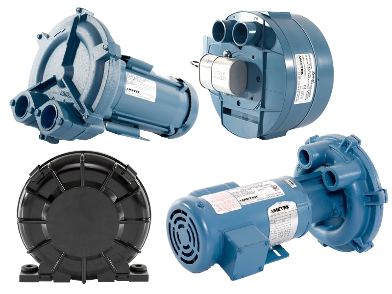 ROTRON 036018000 Regenerative Blower, Frame Size 9.96, 380-460V, Minispiral, 1 Stage, AC, 3 Phase | CX8RMT 036018 / SL2P90