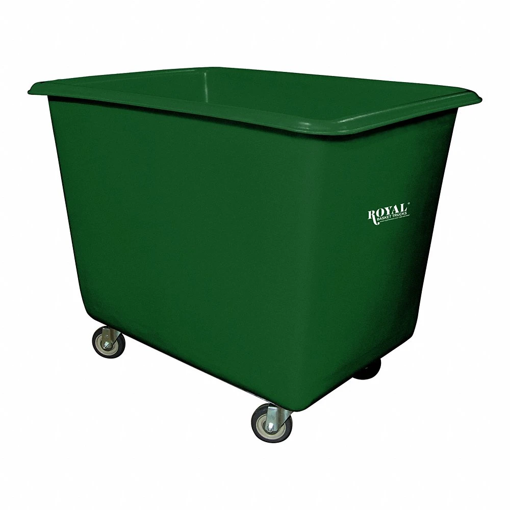 Poly Truck Metal Base, 44 Inch Lg, Green, 4-Swivel, Corner, 14 bu Truck Capacity
