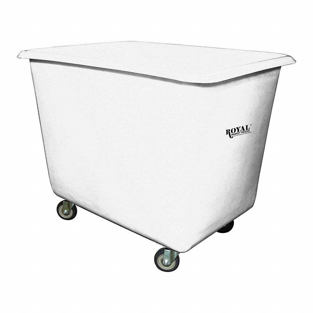 Poly Truck Metal Base, 44 Inch Lg, White, 4-Swivel, Corner, 14 bu Truck Capacity
