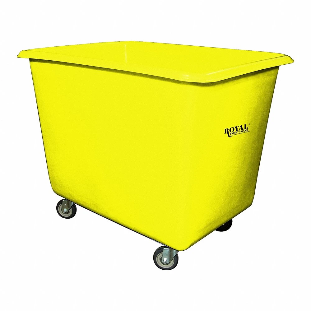 Poly Truck Metal Base, 44 Inch Lg, Yellow, 4-Swivel, Corner, 14 bu Truck Capacity