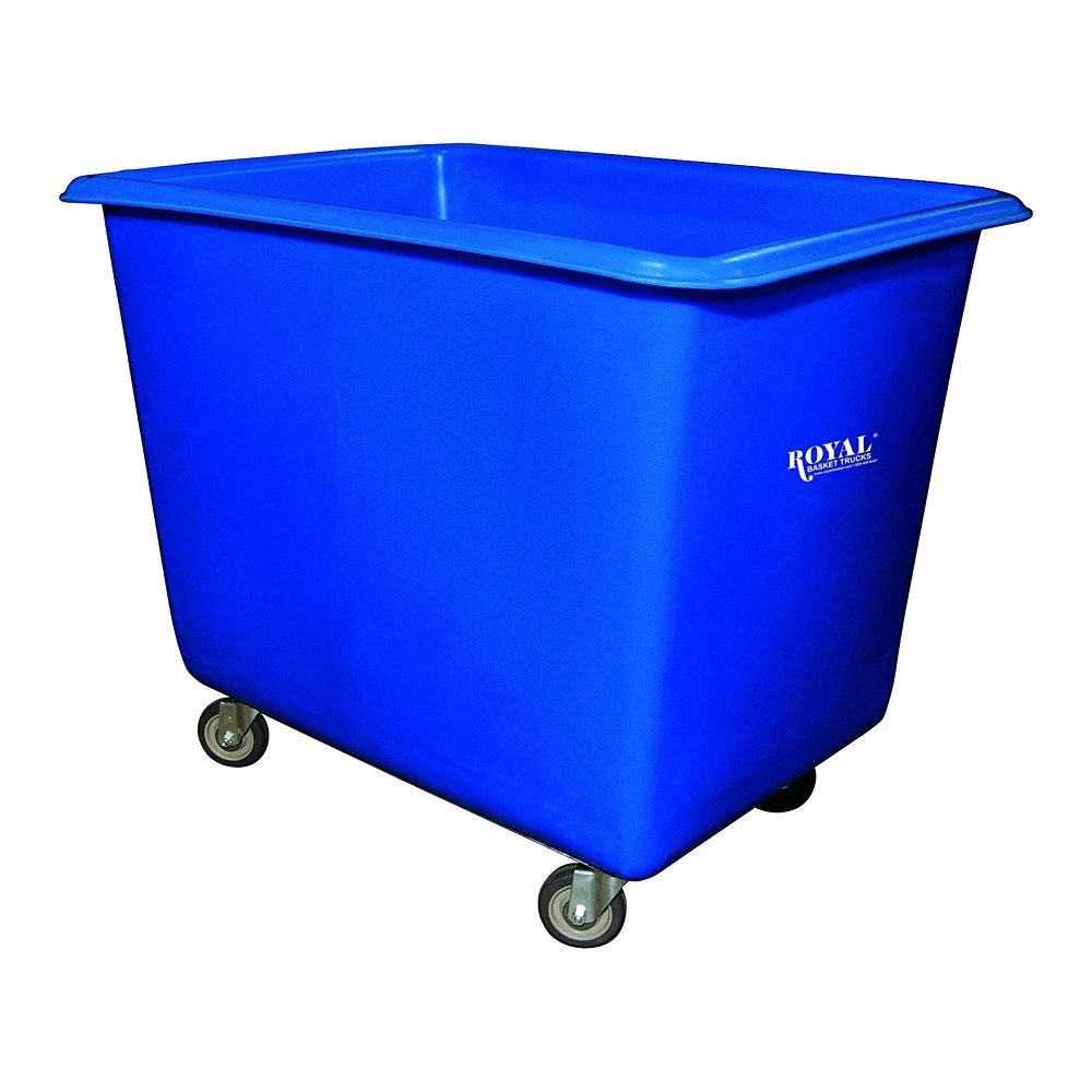 Poly Truck Metal Base, 44 Inch Lg, Blue, 2-Rigid/2-Swivel, Corner, 16 bu Truck Capacity