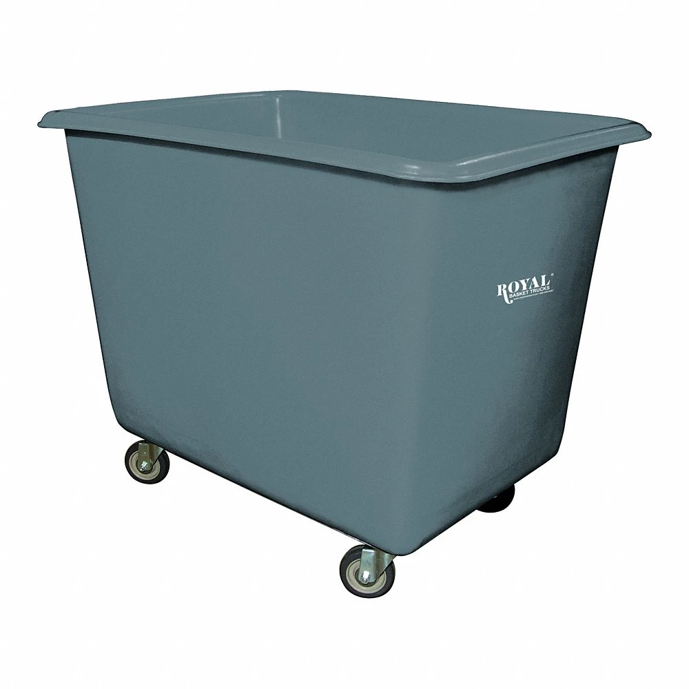 Poly Truck Metal Base, 44 Inch Lg, Gray, 2-Rigid/2-Swivel, Corner, 16 bu Truck Capacity