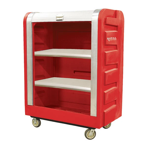 Bulk Tambour Truck, 50-1/2 InchL x 28 InchW x 66-3/4 InchH, Color Red