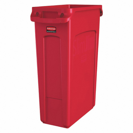 RUBBERMAID 1956189 Trash Can, Rectangular, Red, 23 gal Capacity, 11 Inch Width/Dia, 22 Inch Dp | CT9FMF 49AJ42
