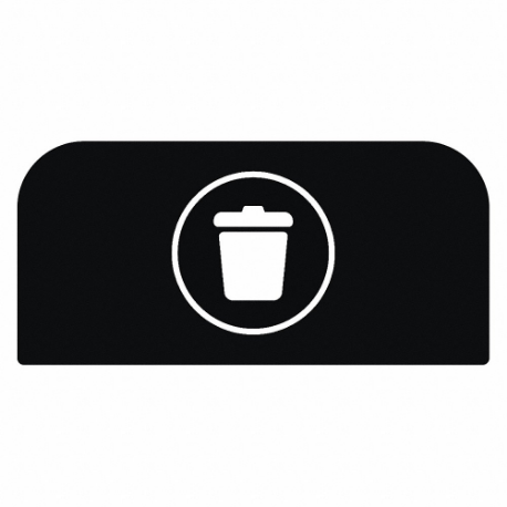 RUBBERMAID 1961572 Recycling System Sign, Black, 1 3/4 Inch Width/Dia, 8 1/2 Inch Height, Landfill | CV4NWE 48RA37