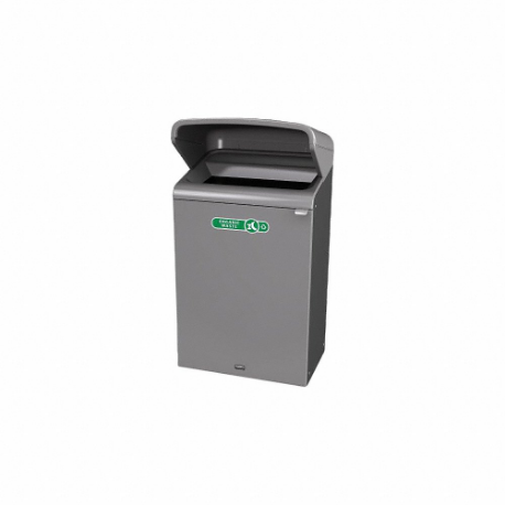 RUBBERMAID 2118690 Recycling Container, Gray, 19 1/2 Inch Width/Dia, 46 1/4 Inch Depth, 1 Openings | CT9FHA 56HU50