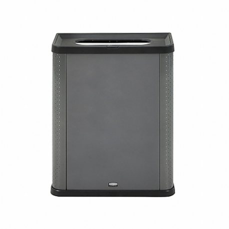 RUBBERMAID 2136963 Trash Can, 23 gal Capacity, Open Top, Metal, Open Top, Gray, Hinged | CT9FNG 61DR08