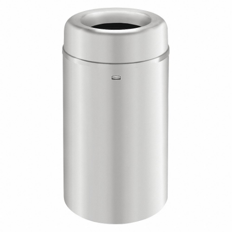 RUBBERMAID FGAOT30SAPL Trash Can, Aluminum, Flat With Top Opening Top, Silver, 20 Inch Width/Dia | CT9FLW 43WY88