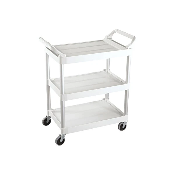 Rubbermaid Service Cart, 34 Inch x 19 Inch x 38 Inch Size, White, 1/Each