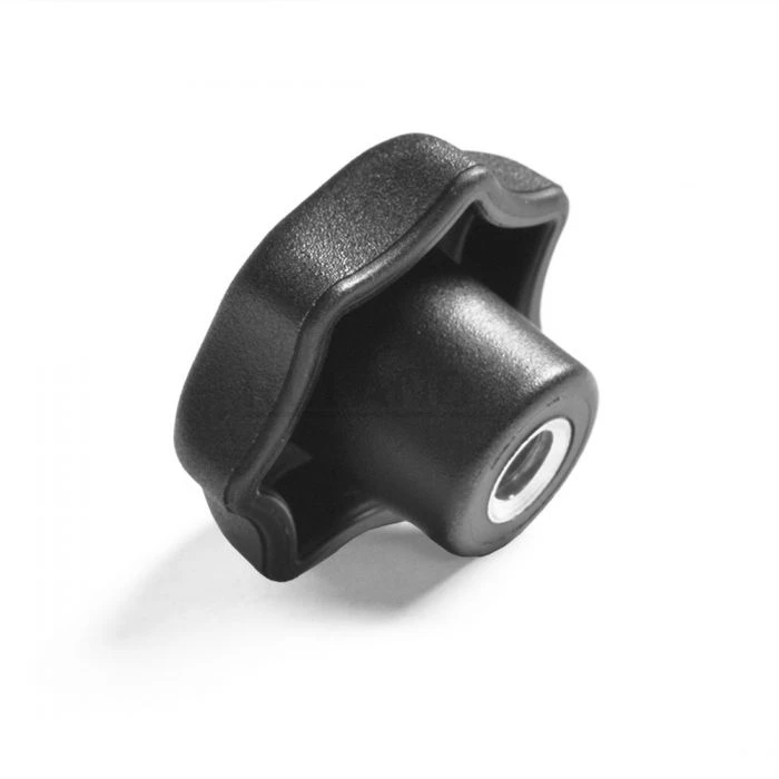 Star Knob, 40mm Knob Diameter, M6 Tapped Hole, Plastic Knob, Zinc Plated Steel Insert