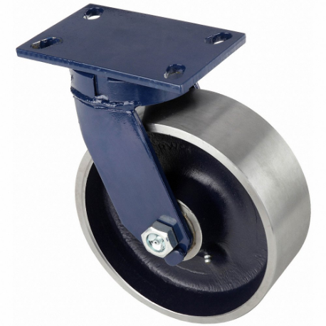 RWM 75-FSR-1030-S Kingpinless Plate Caster, 10 Inch Dia, 11 1/2 Inch Height, Swivel Caster, Steel | CT9PZC 53CG86
