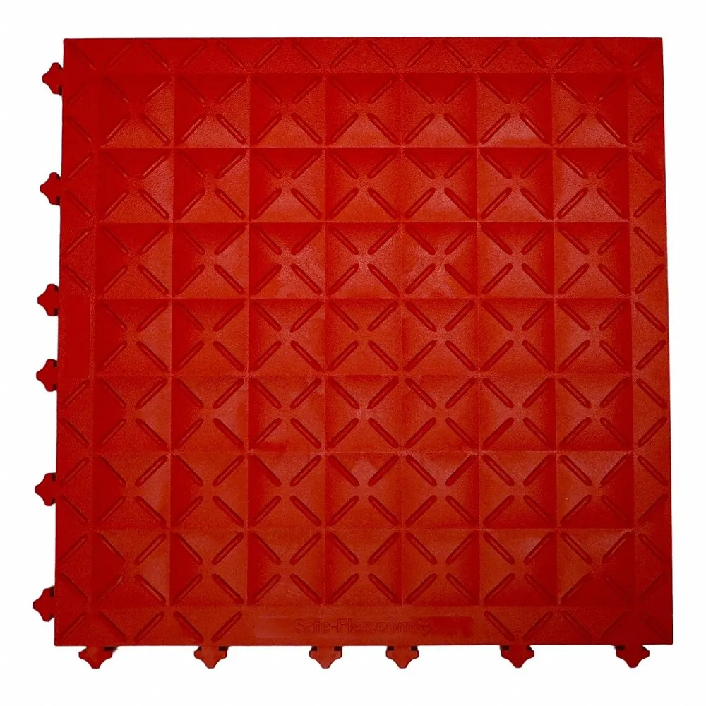 SAFE FLEX A1-R Interlocking Antifatigue Mat Tile, Interlocking Antifatigue Mat Tile, 18 Inch x 18 in, Red | CT9QTC 307Y81
