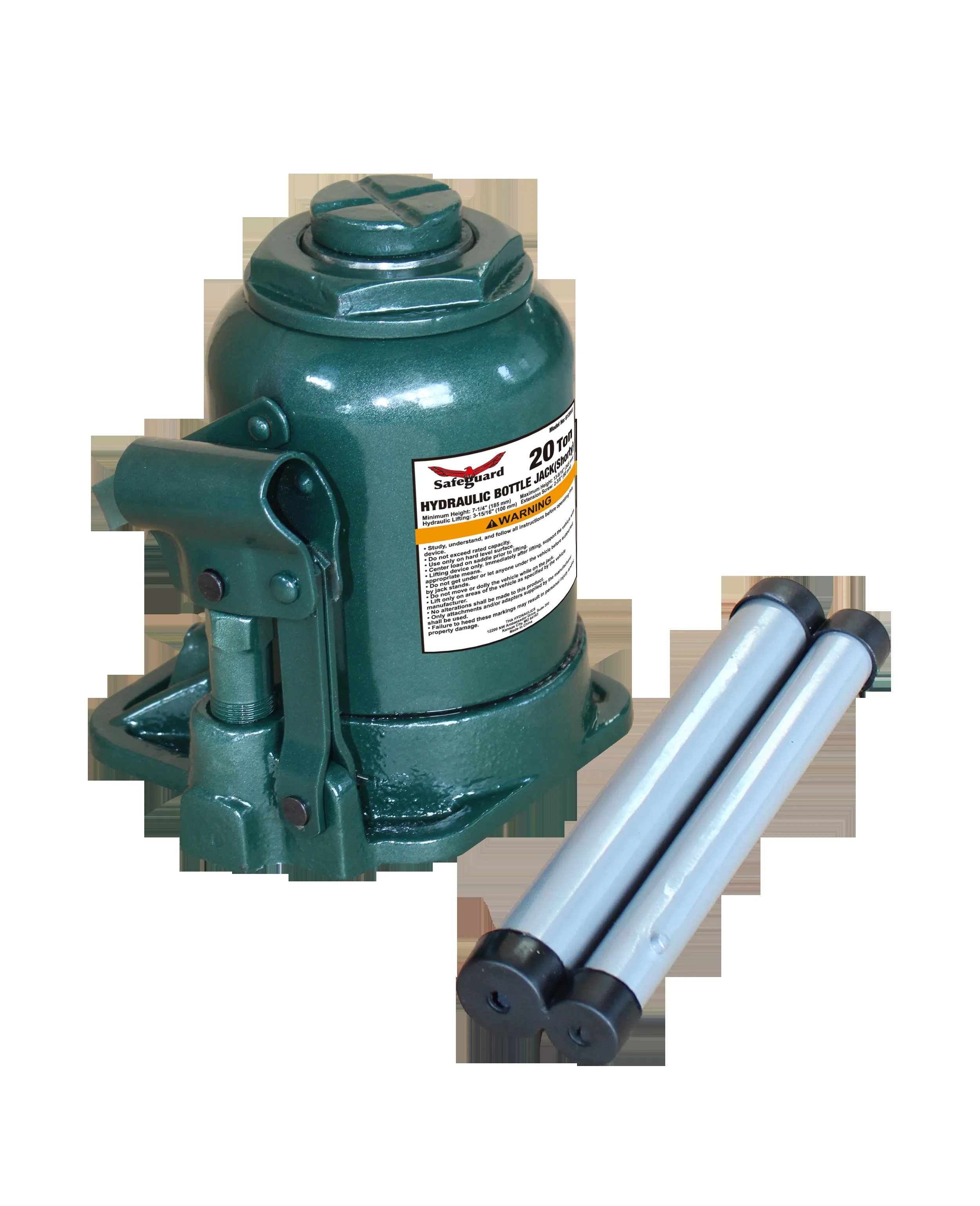 Bottle Jack, Shorty, Steel, 20 Ton Capacity