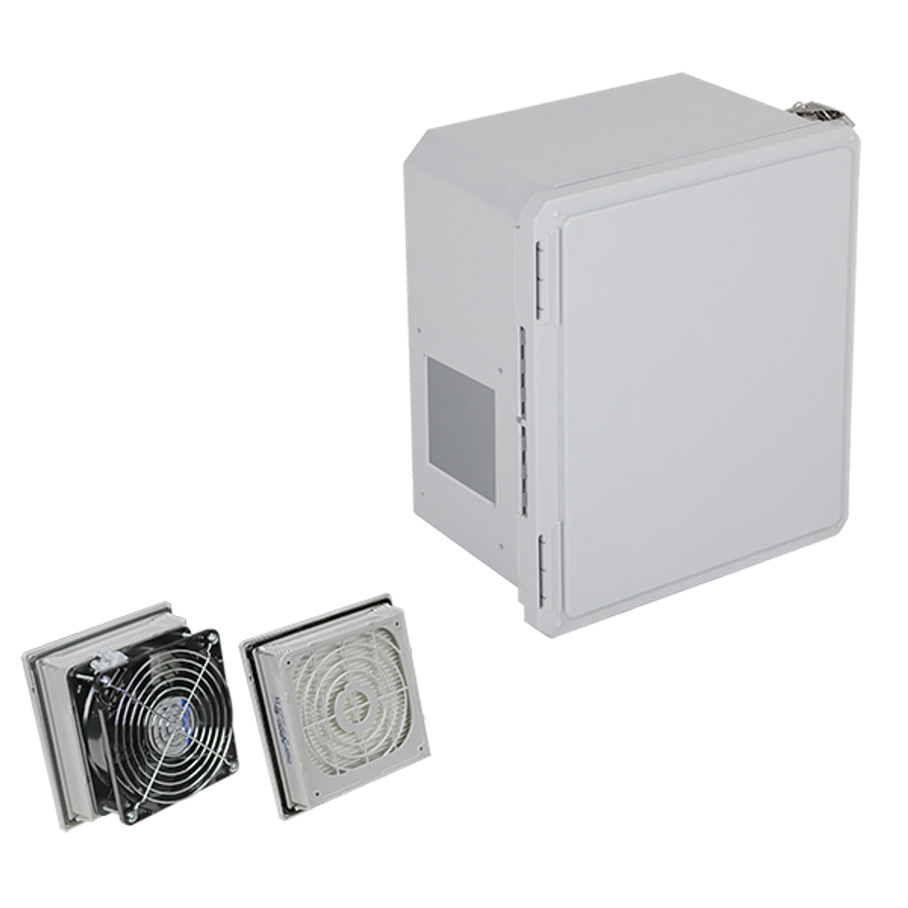 Fiberglass Enclosure, with Filter Fan, 14 x 12 x 8 Inch Size, Opaque