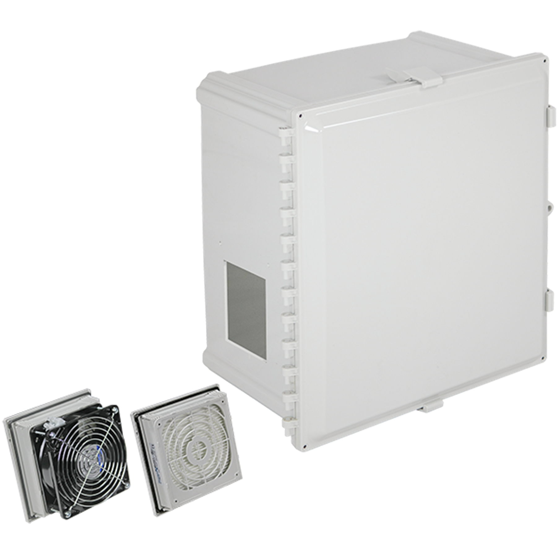 Polycarbonate Enclosure, with Filter Fan, 18 x 16 x 11 Inch Size, Opaque