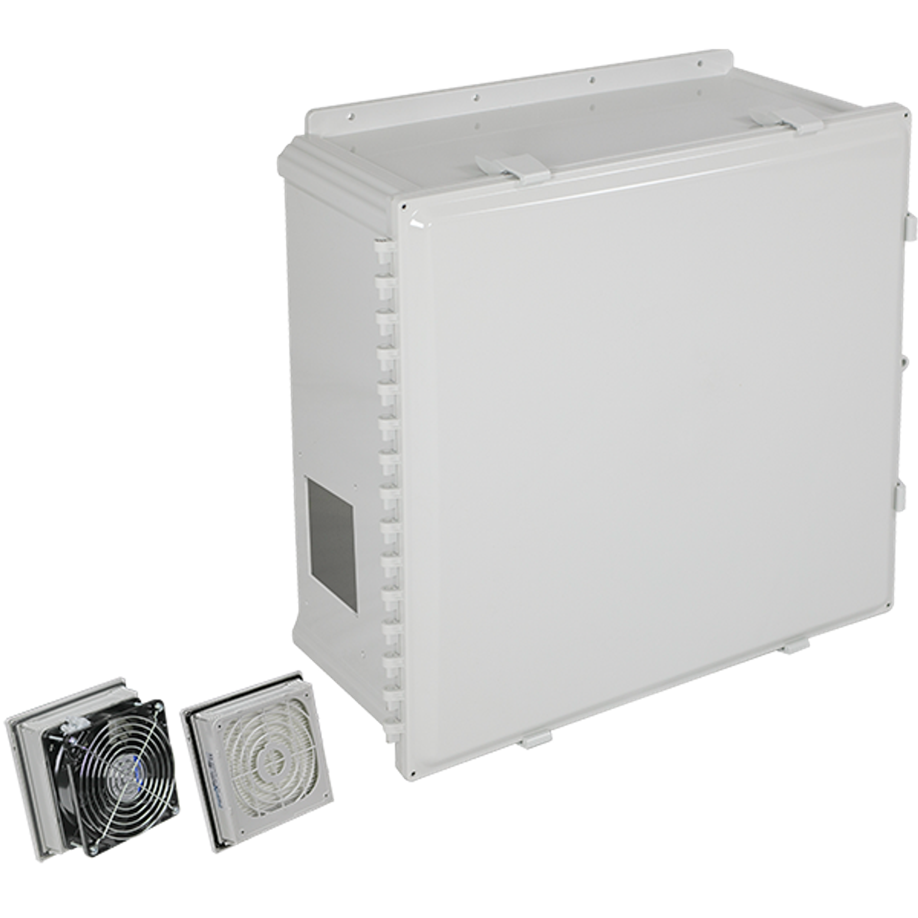 Polycarbonate Enclosure, with Filter Fan, 24 x 24 x 10 Inch Size, Opaque