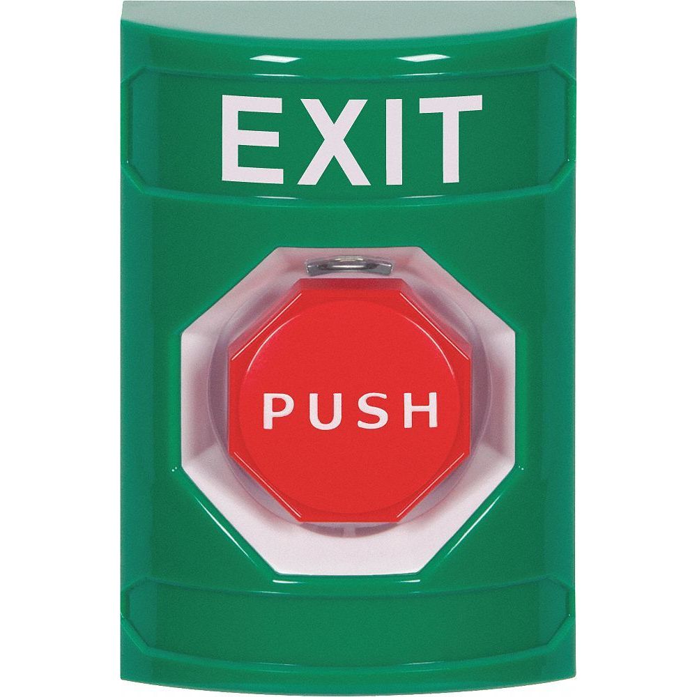 Exit Push Button, Green, Pneumatic Relay