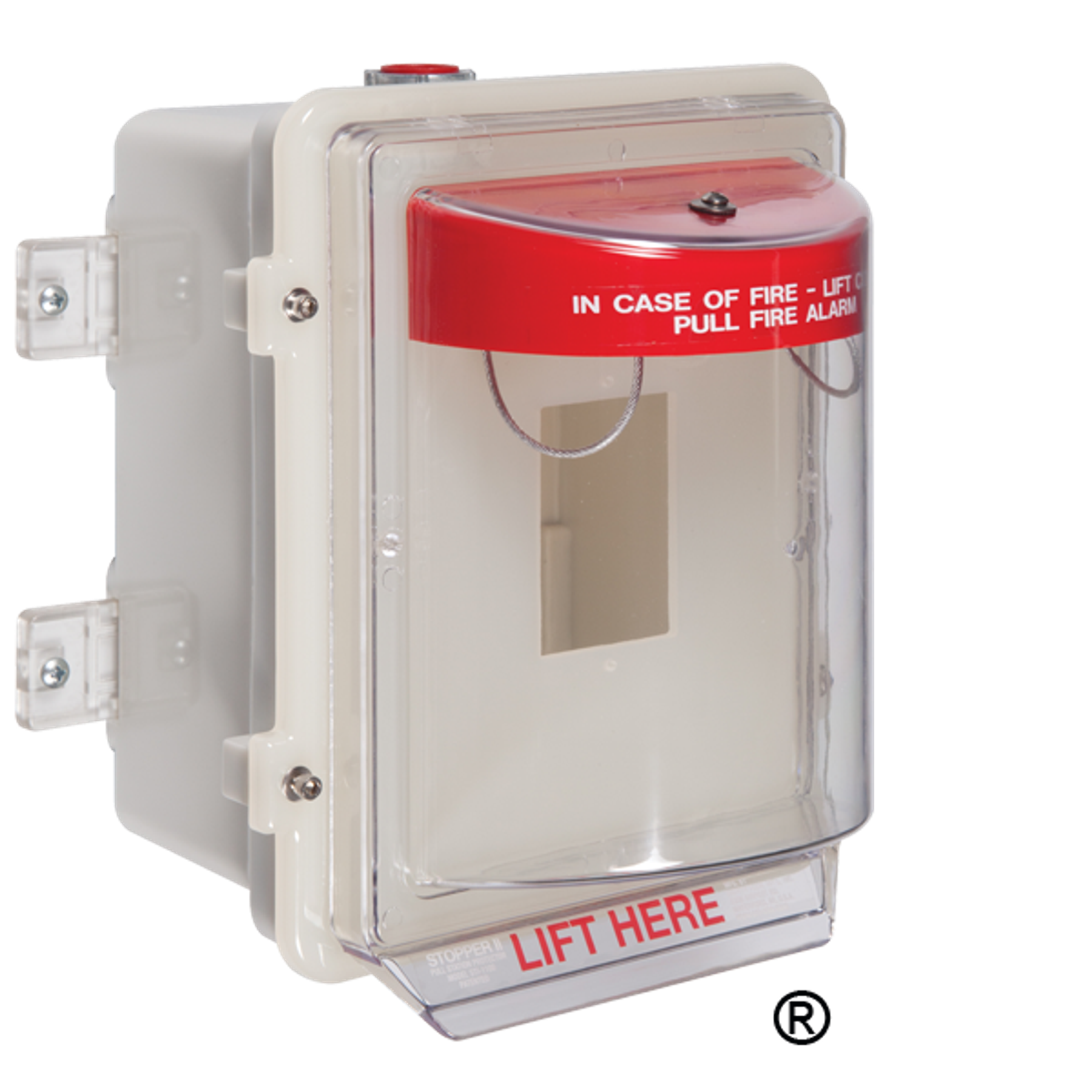 Protective Cover, with Deep Enclosed Back Box, Fire Label, 4 Inch Size