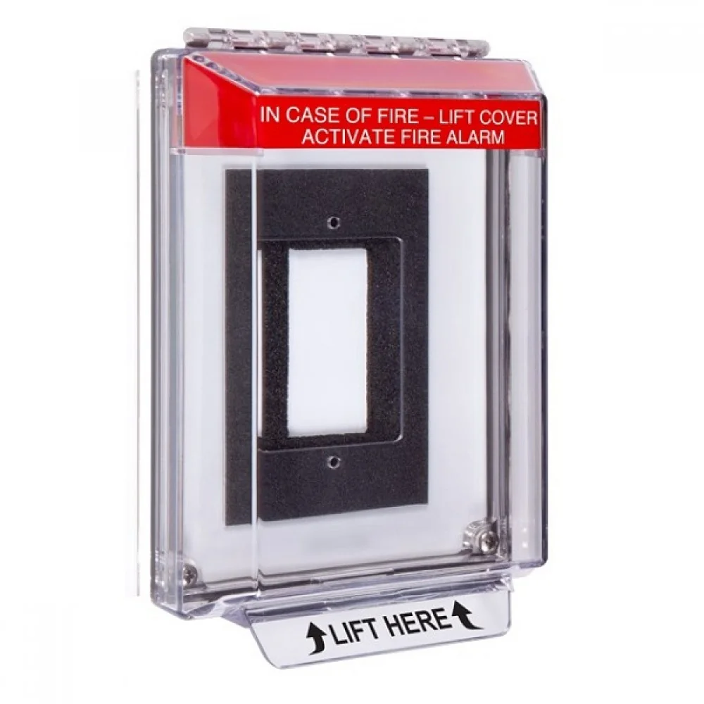 Universal Stopper With Horn, Low Profile Cover, Enclosure Flush Back Box, Red
