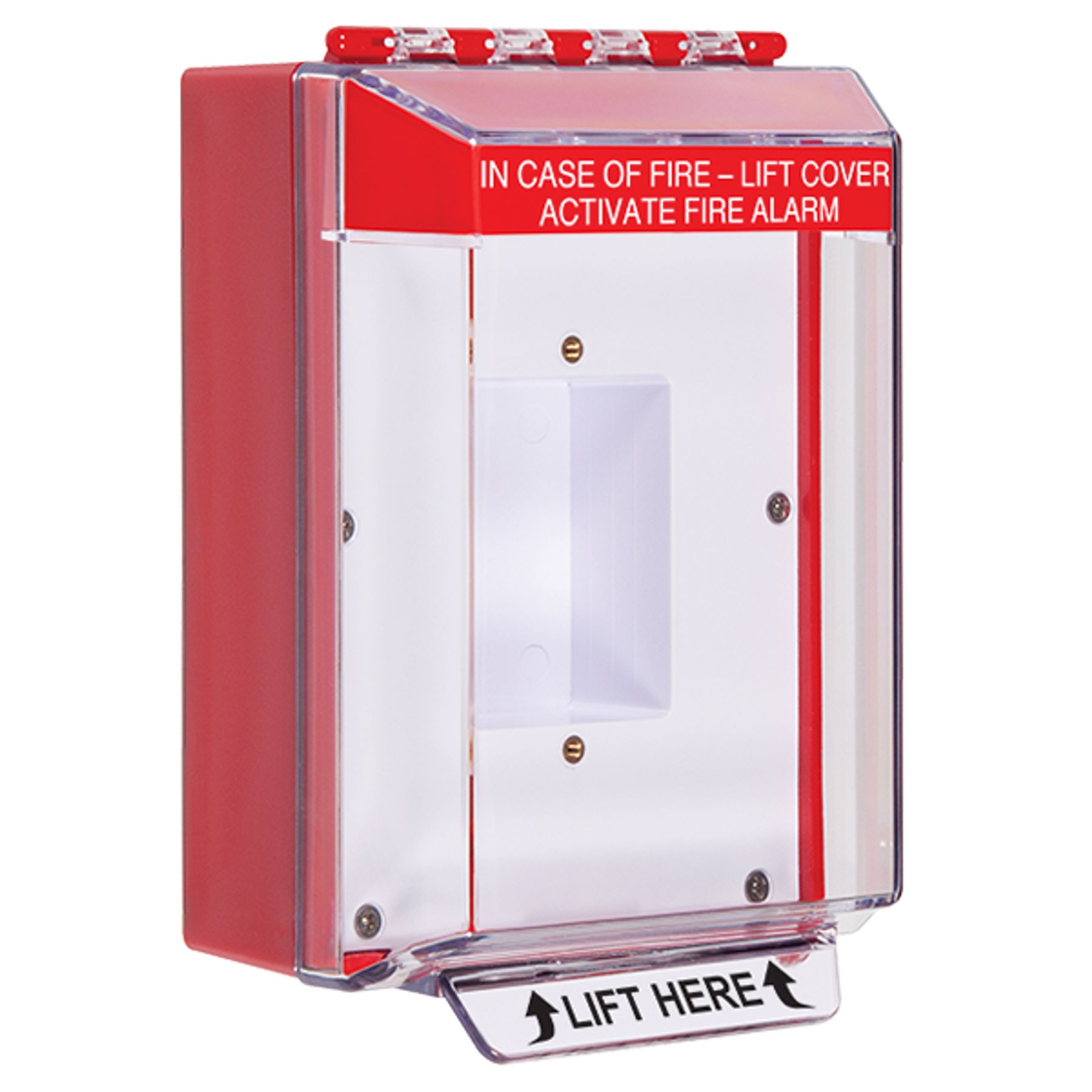 Low Profile Cover, Sealed Mount Plate, Red Housing, Fire Label