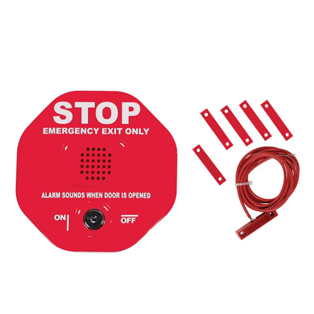 Wireless Exit Stopper Multifunction Door Alarm For Double Door, Red