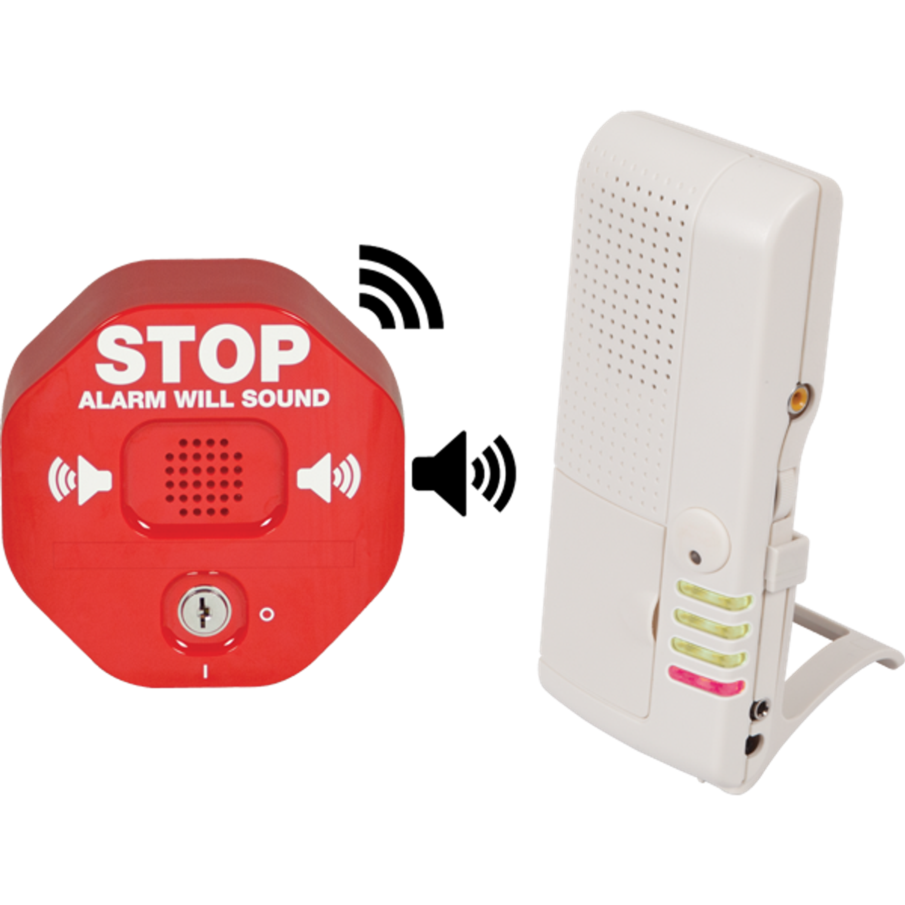 Wireless Exit Stopper, With 4-Channel Voice Receiver, Multifunction Door Alarm
