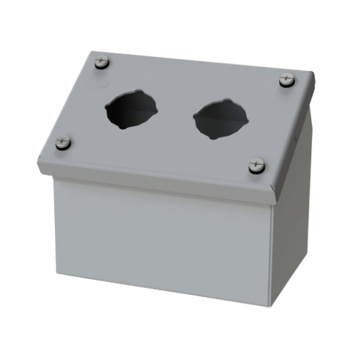 SAGINAW SCE-2PBA Pushbutton Consolet, 2 Holes, 30mm, 4 x 6 x 5 Inch Size, Wall Mount, Carbon Steel | CV6NPY
