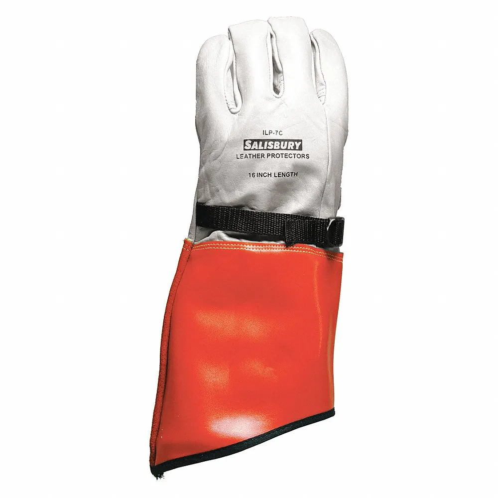 SALISBURY ILPG7C/12 Electrical Glove Protector, Straight Thumb, 16 Inch Length, Orange/White | CJ2BWK 44F951