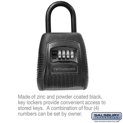 Key Locker, 3 x 6 x 1.5 Inch Size, Shackle Style