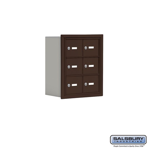 SALSBURY INDUSTRIES 19035-06ZRK Cell Phone Storage Locker, 16.25 x 18.75 x 5.75 Inch Size, 3 Door High, Bronze | CE7EWJ