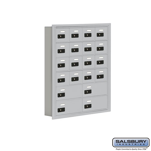 SALSBURY INDUSTRIES 19065-20ARC Cell Phone Storage Locker, 29.25 x 35.25 x 5.75 Inch Size, 6 Door High, Aluminium | CE7FLE