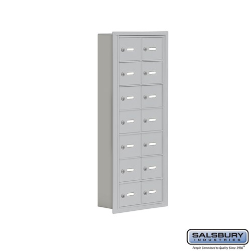 SALSBURY INDUSTRIES 19075-14ARK Cell Phone Storage Locker, 16.25 x 40.75 x 5.75 Inch Size, 7 Door High, Aluminium | CE7FQR