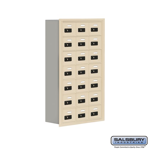 SALSBURY INDUSTRIES 19078-21SRC Cell Phone Storage Locker, 22.75 x 40.75 x 8.75 Inch Size, 7 Door High | CE7FVL