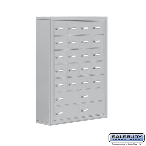 SALSBURY INDUSTRIES 19078-24ASK Cell Phone Storage Locker, 30.5 x 42 x 9.25 Inch Size, 7 Door High, Aluminium | CE7FUP