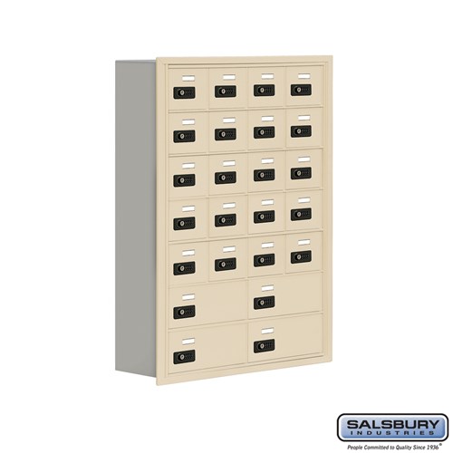 SALSBURY INDUSTRIES 19078-24SRC Cell Phone Storage Locker, 29.25 x 40.75 x 8.75 Inch Size, 7 Door High | CE7FUX