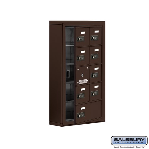 SALSBURY INDUSTRIES 19155-09ZSC Cell Phone Storage Locker, 17.5 x 31 x 6.25 Inch Size, 5 Door High, Bronze | CE7GJJ