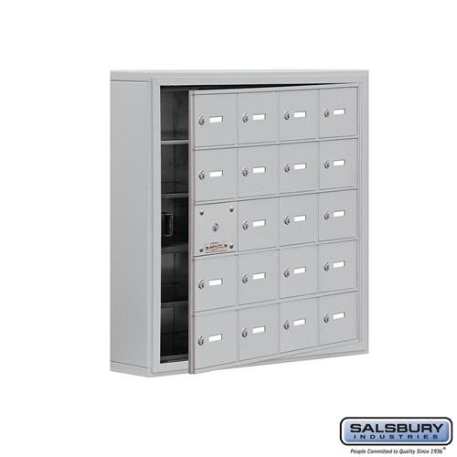 SALSBURY INDUSTRIES 19155-20ASK Cell Phone Storage Locker, 30.5 x 31 x 6.25 Inch Size, 5 Door High, Aluminium | CE7GHA