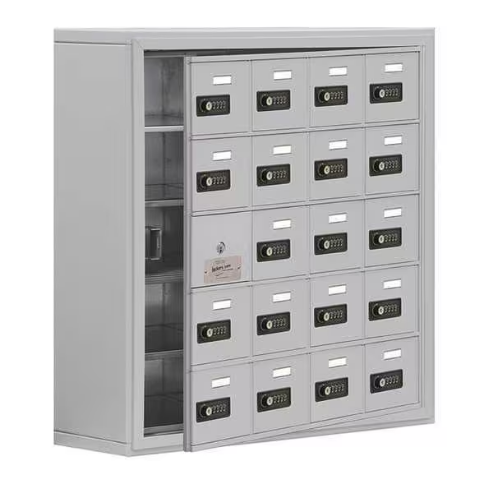 SALSBURY INDUSTRIES 19158-20ASC Silver Cell Phone Locker, 4 Wide, 5 Tier, 19 Openings | CE7EQK 53FM94