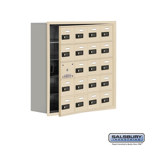 SALSBURY INDUSTRIES 19158-20SRC Cell Phone Storage Locker, 29.25 x 29.75 x 9.25 Inch Size, 5 Door High | CE7EQT