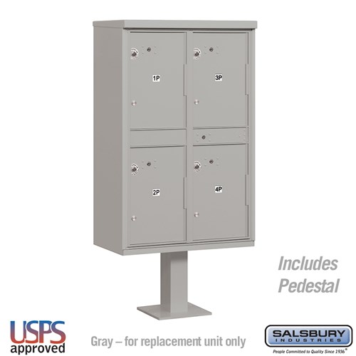 SALSBURY INDUSTRIES 3304GRY-U Outdoor Parcel Locker, 30.5 x 62 x 18 Inch Size, Gray | CE7HWT